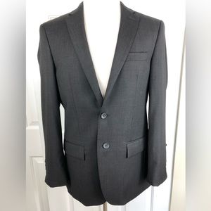 Pronto Uomo 100% wool Sport Coat 40R‎ Blazer Jacket Men’s Dark Gray 2 Button